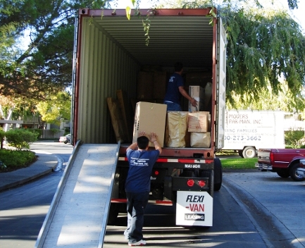 Packing up a Matson container